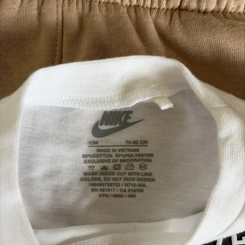 Nike Baby Boys Short Sleeve Shirt Jogger Pants, 2 pc Outfit, 12 Months Set NWT